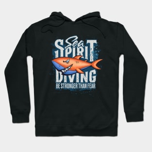 Baby shark grown up on Shark Sea Spirit Diving Hoodie